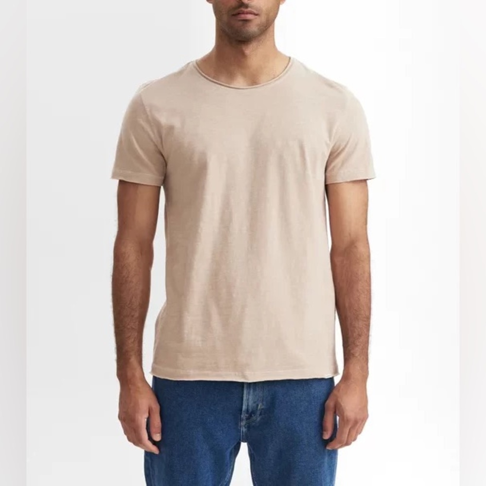 GABBA Men’s Konrad Slub Tee Short Sleeve Shirt Tan Cotton Size Large 1102